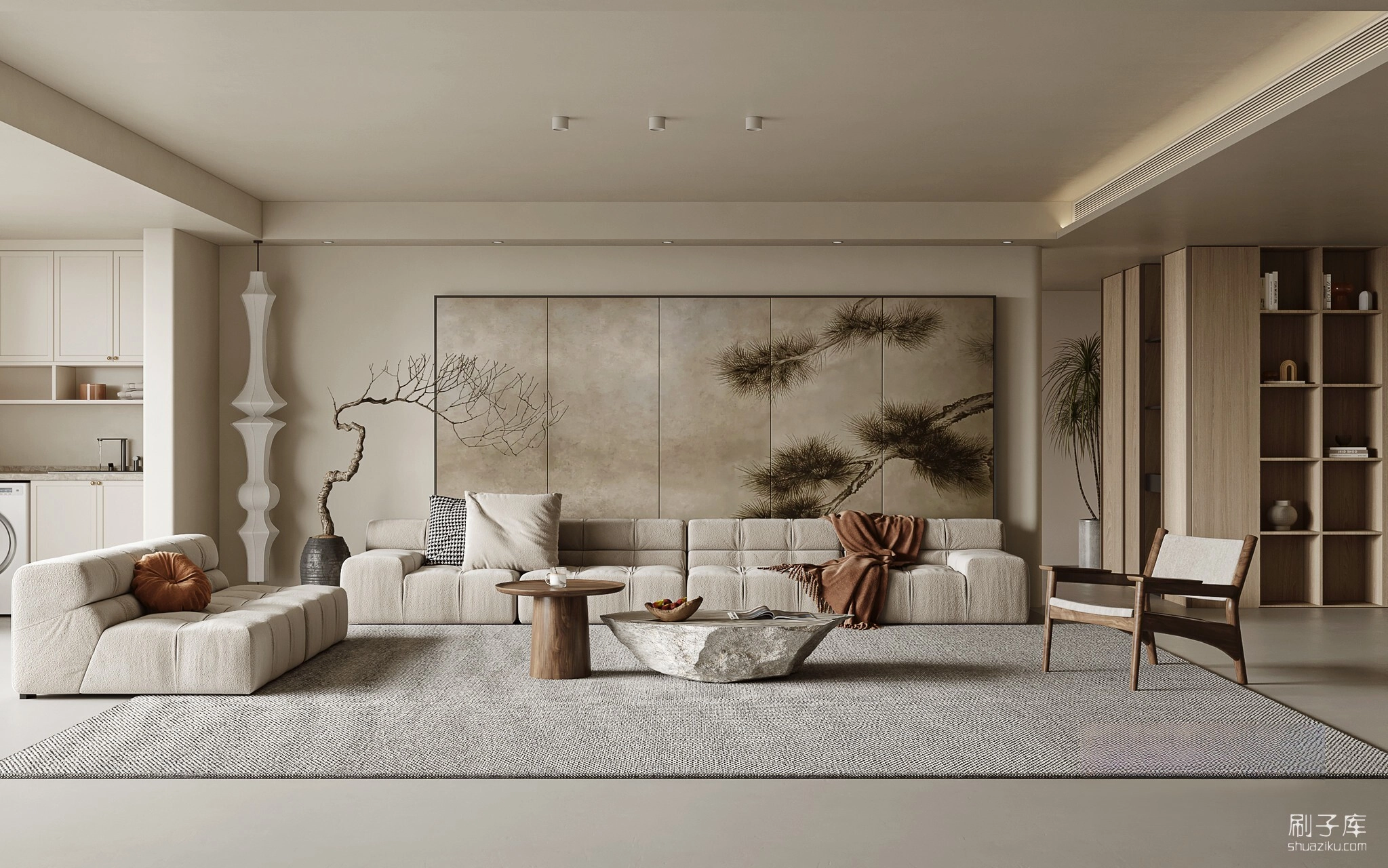 图片[1]-侘寂风客厅3d模型-刷子库