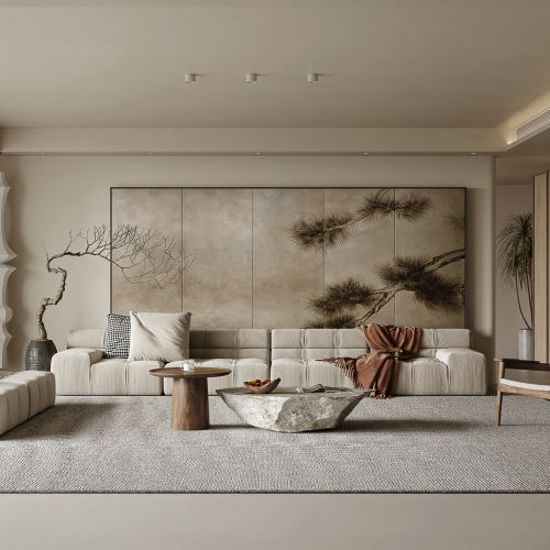 侘寂风客厅3d模型-刷子库