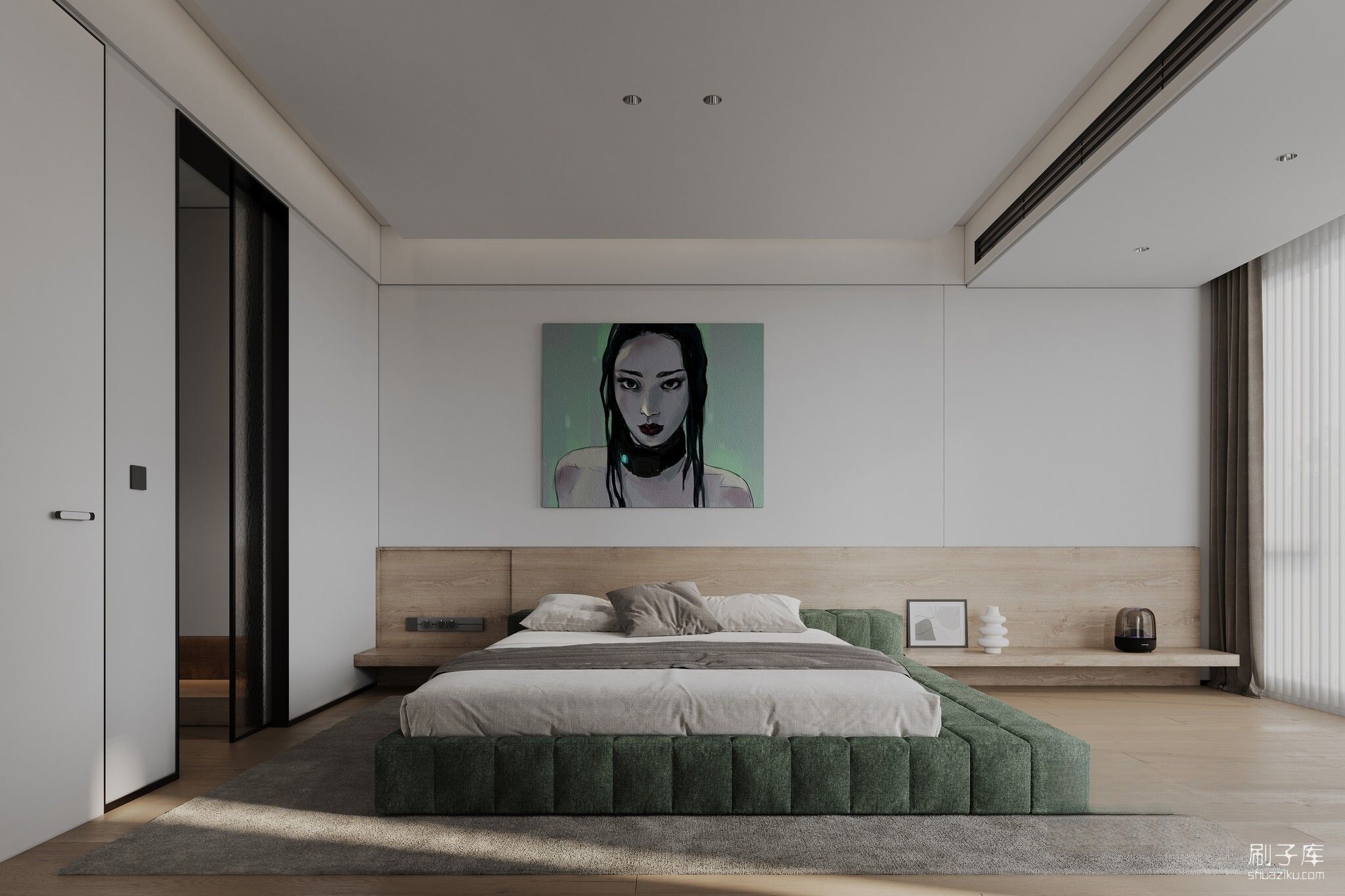 图片[1]-现代卧室3d模型-刷子库