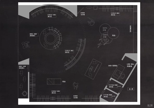 图片[9]-五十组服装店创意构思CAD平面方案合集-刷子库