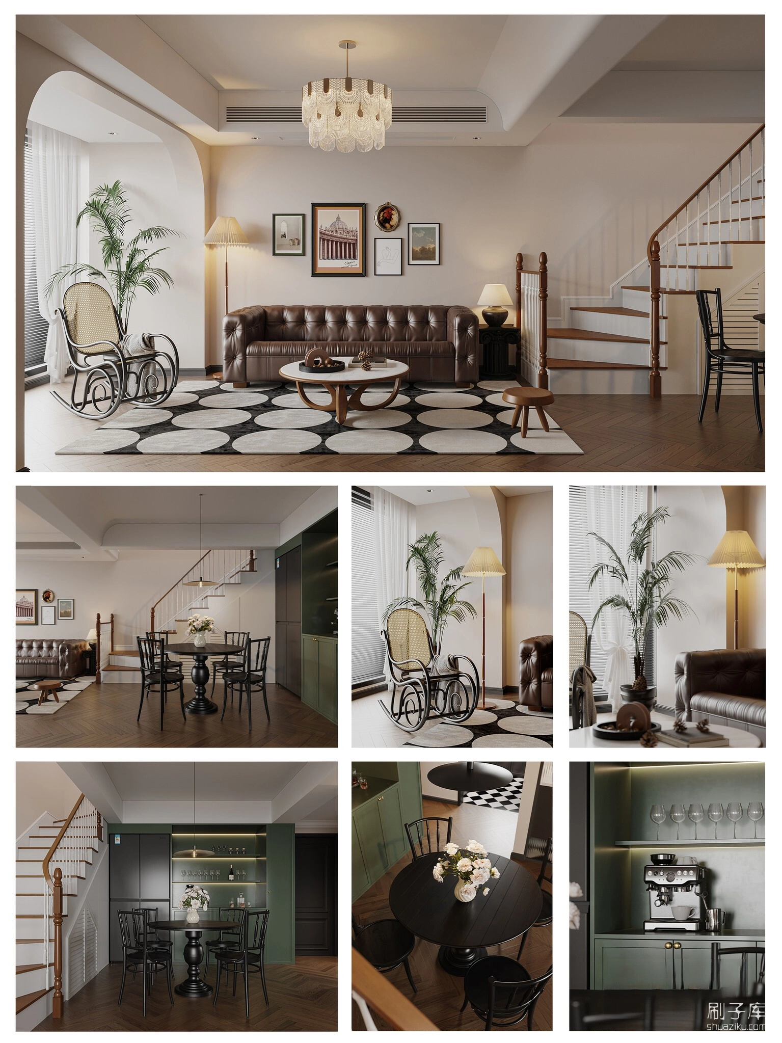 图片[1]-南洋复古客餐厅3d模型-刷子库