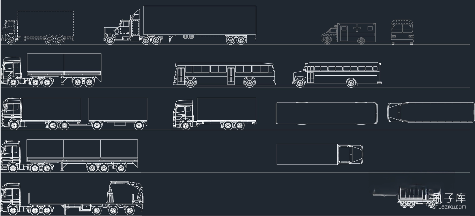 图片[2]-专业交通工具常用CAD图库-刷子库