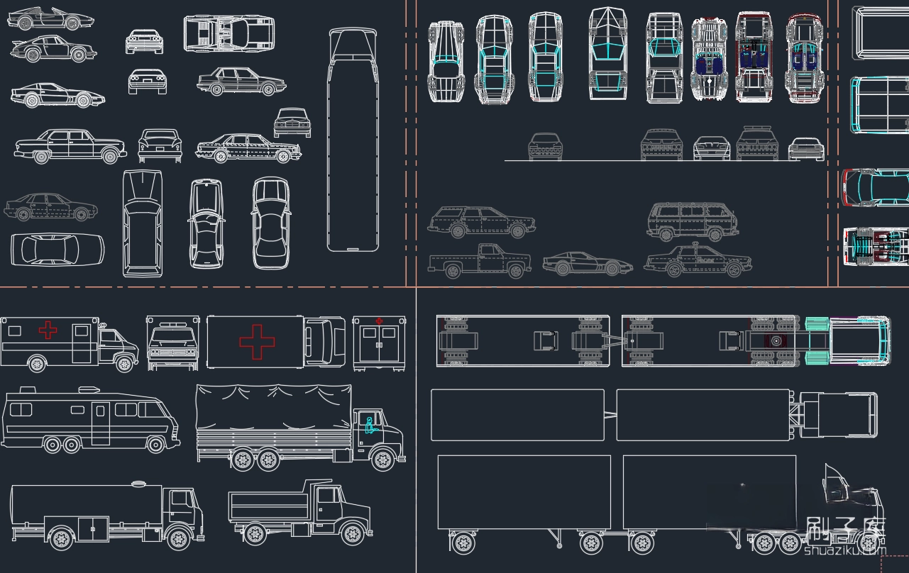 图片[4]-专业交通工具常用CAD图库-刷子库