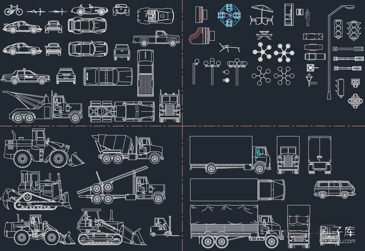 图片[5]-专业交通工具常用CAD图库-刷子库