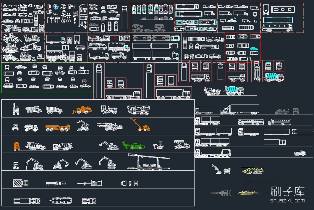图片[6]-专业交通工具常用CAD图库-刷子库