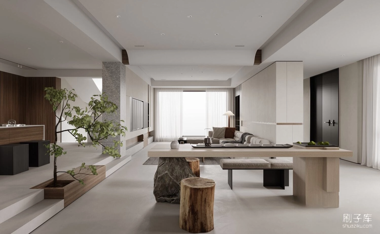 图片[5]-现代极简客餐厅3d模型-刷子库