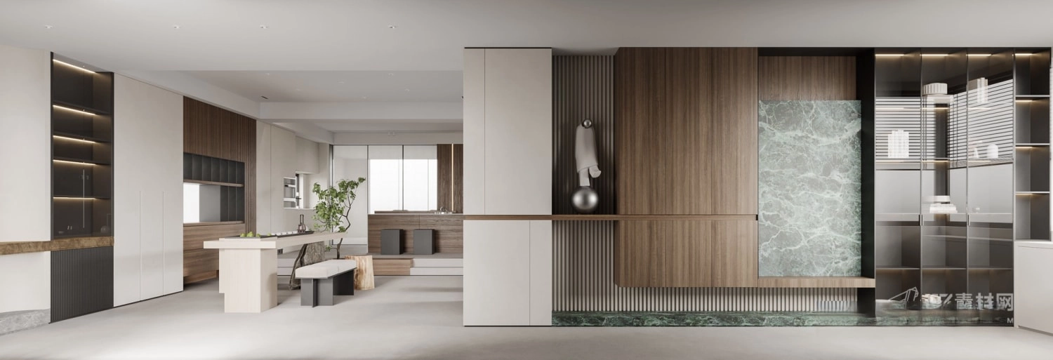 图片[3]-现代极简客餐厅3d模型-刷子库