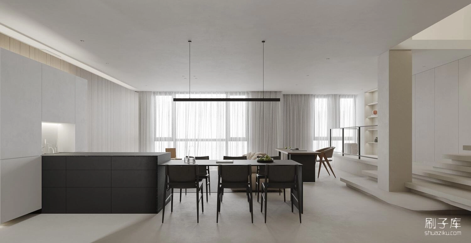 图片[1]-现代客餐厅3d模型-刷子库