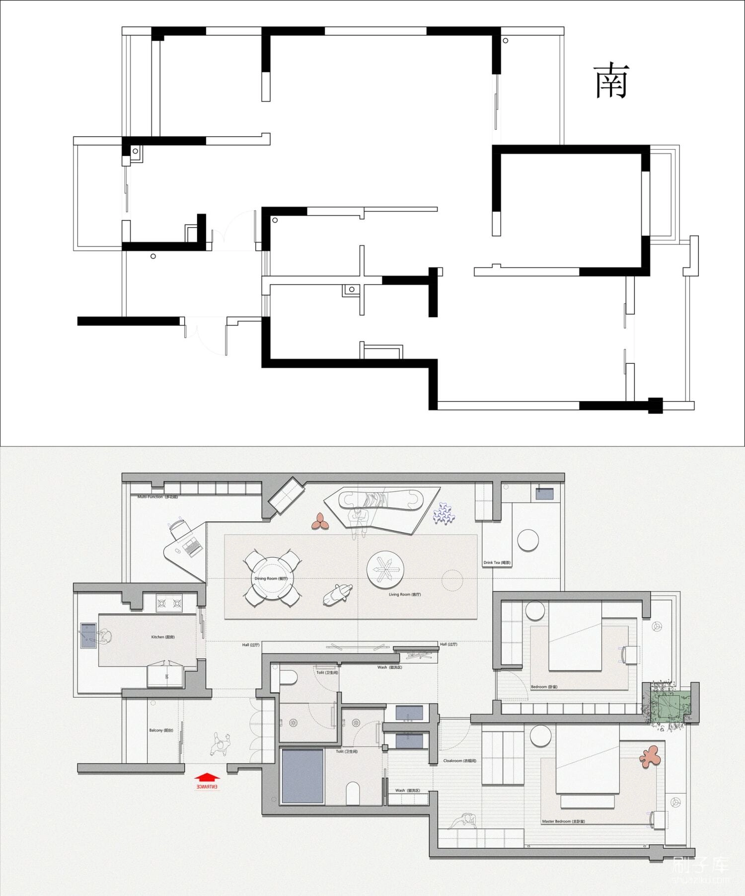 图片[3]-2023平面方案34套合集别墅+平层 | CAD平面+PSD彩图+长投影插件+打印样式-刷子库