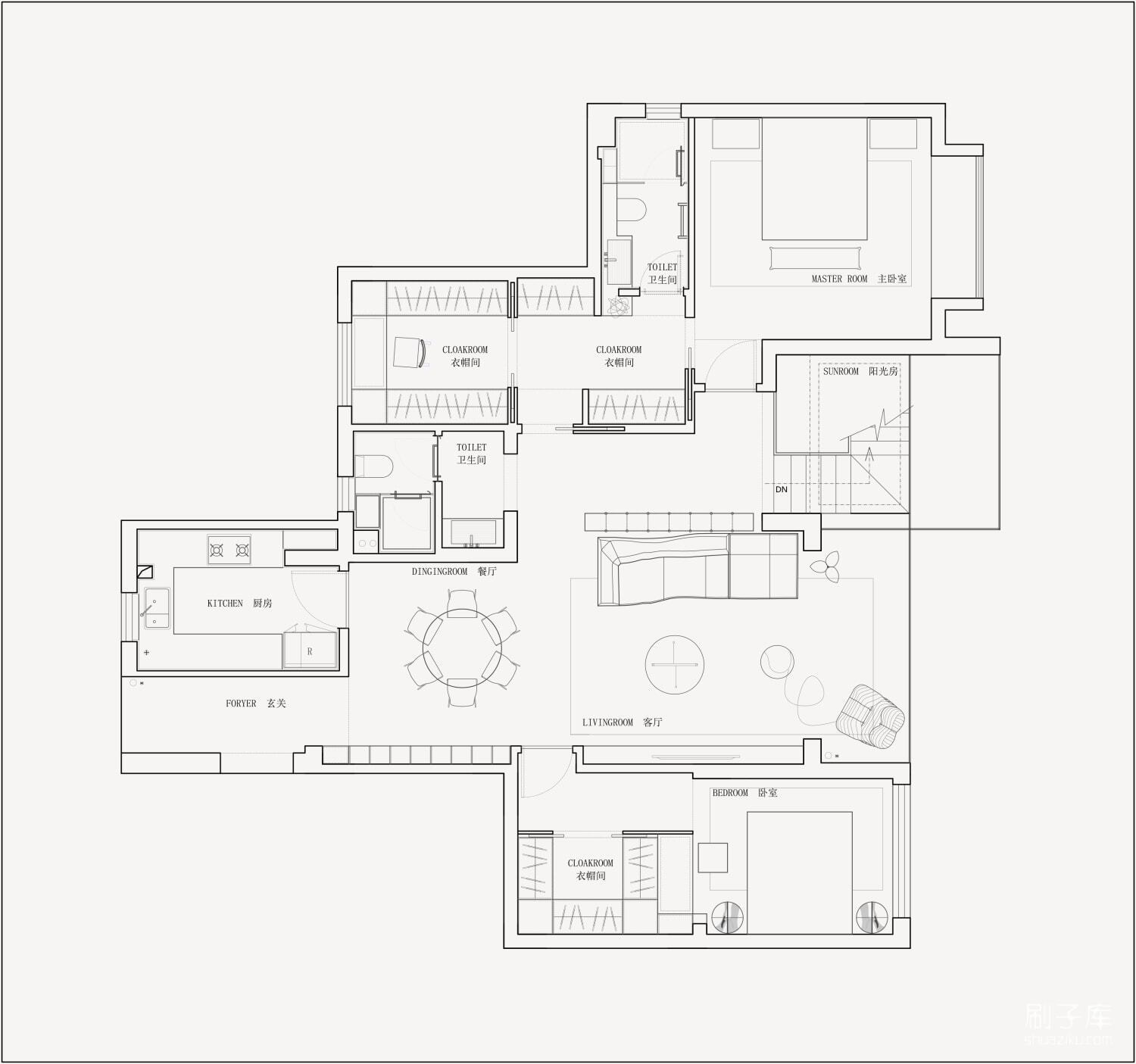 图片[4]-2023平面方案34套合集别墅+平层 | CAD平面+PSD彩图+长投影插件+打印样式-刷子库