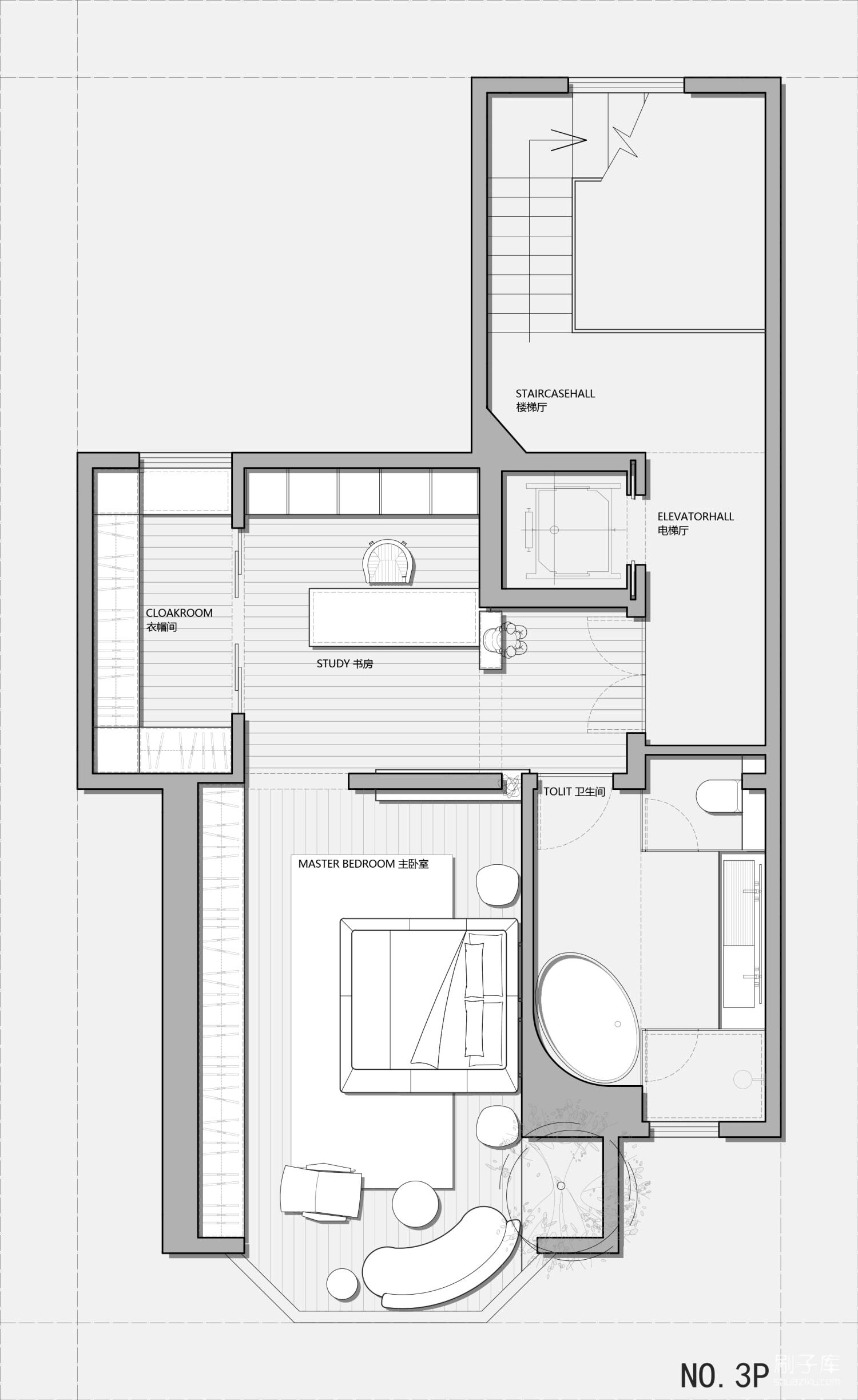 图片[7]-2023平面方案34套合集别墅+平层 | CAD平面+PSD彩图+长投影插件+打印样式-刷子库