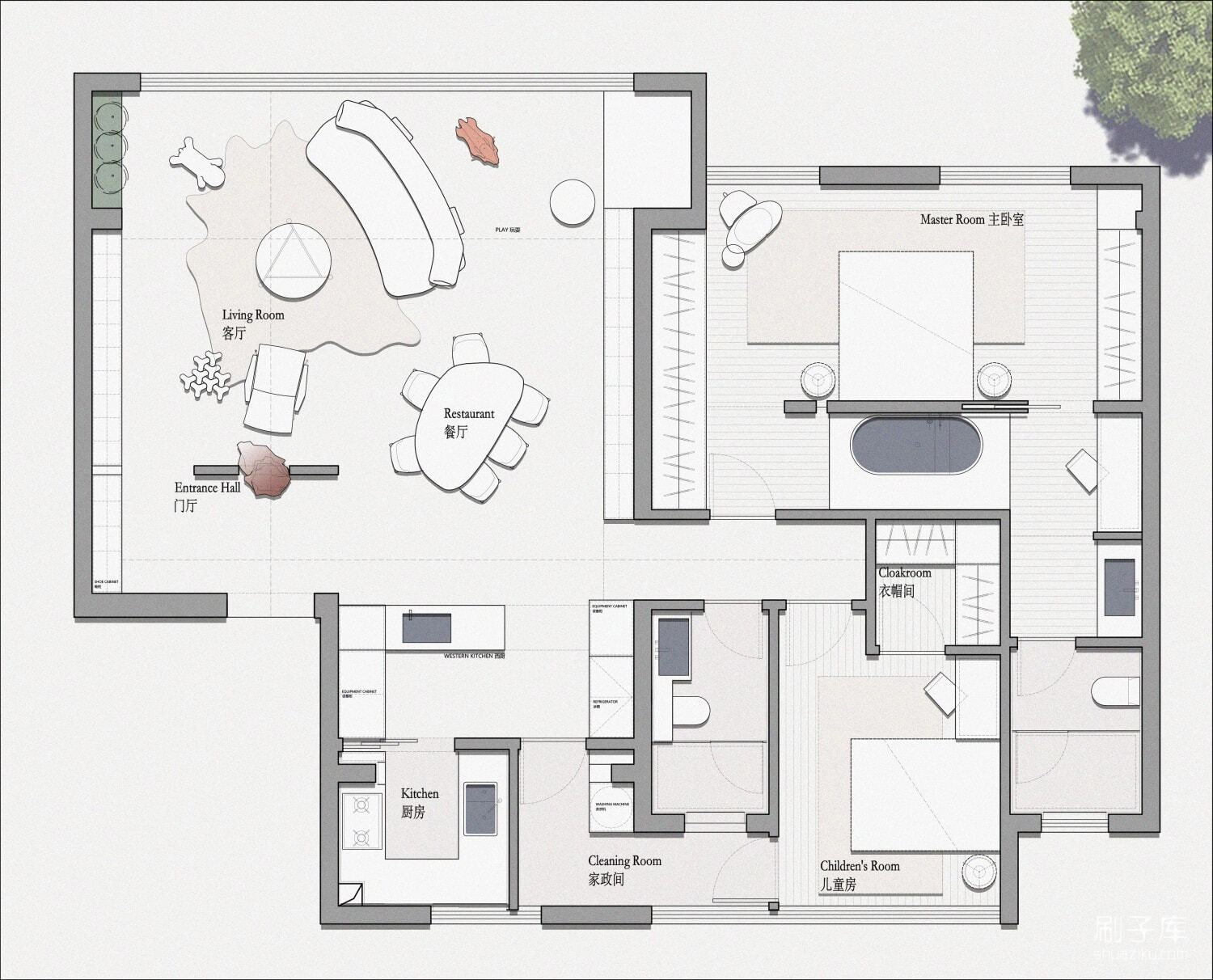 图片[11]-2023平面方案34套合集别墅+平层 | CAD平面+PSD彩图+长投影插件+打印样式-刷子库