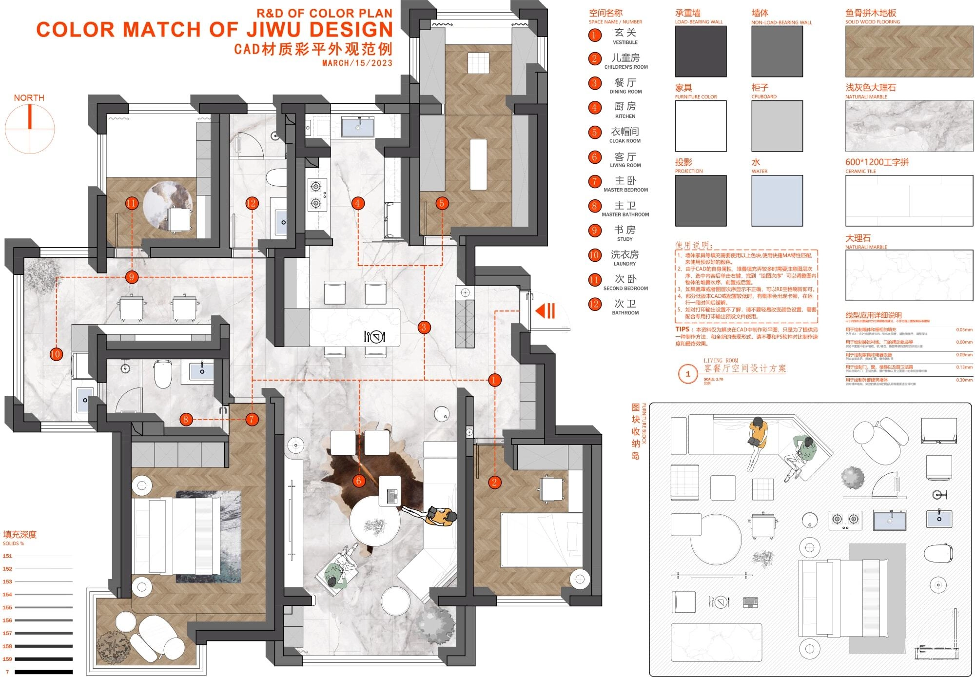 图片[1]-2023网红CAD彩平制图模板(用CAD做彩平)-刷子库