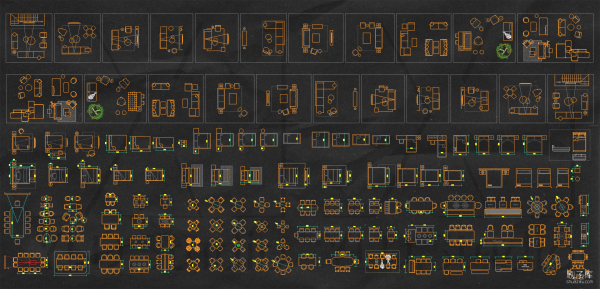 图片[3]-2023设计工作室自用CAD平面图库-刷子库