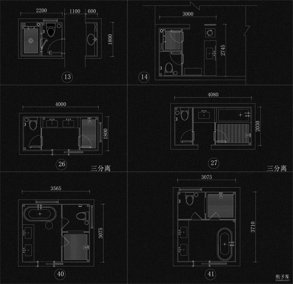 图片[5]-2023私宅卫生间布置CAD图库-刷子库