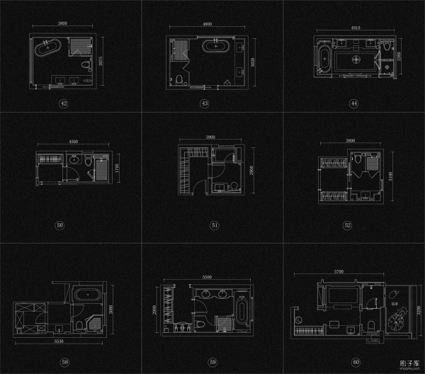 图片[6]-2023私宅卫生间布置CAD图库-刷子库