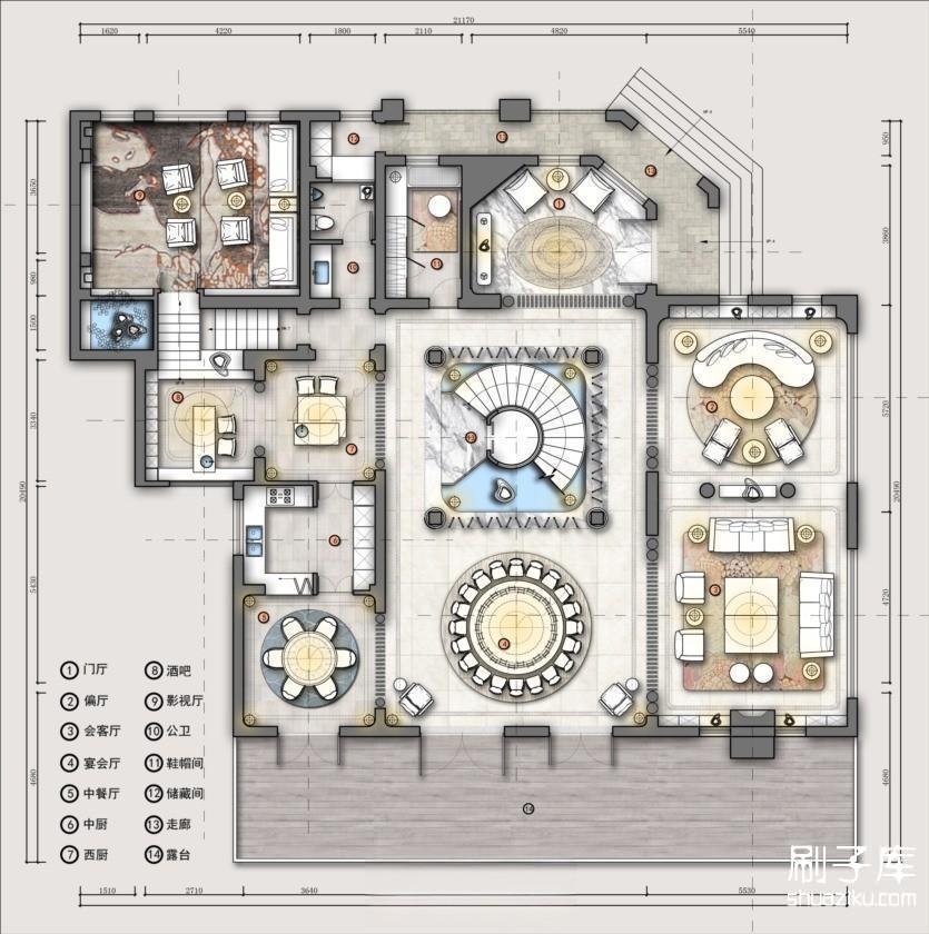 20231121145911109-家装户型图室内设计平面布局方案ps分层PSD彩平图源文件 - 有设计 (2)