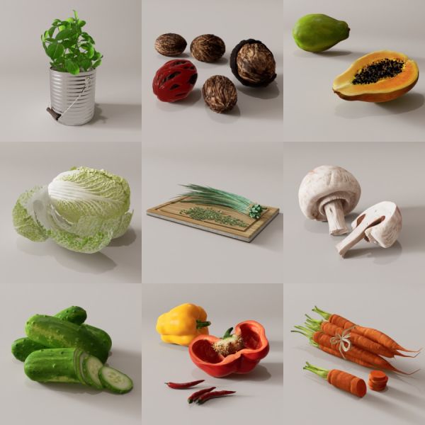 D5蔬菜模型24个-刷子库