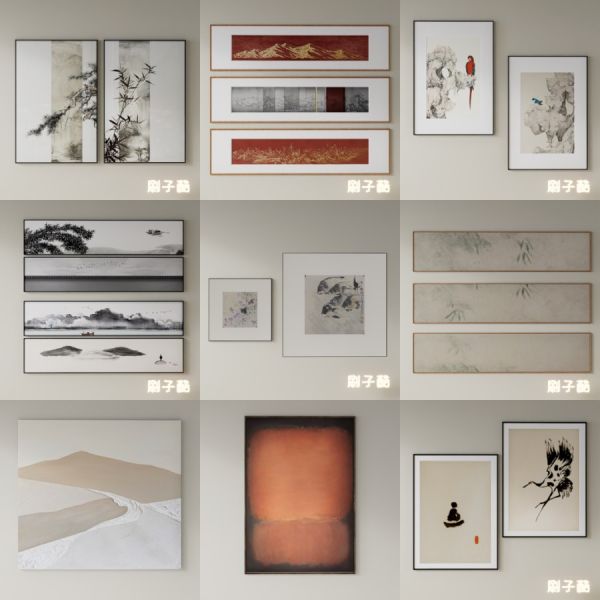 D5挂画模型22个-刷子库