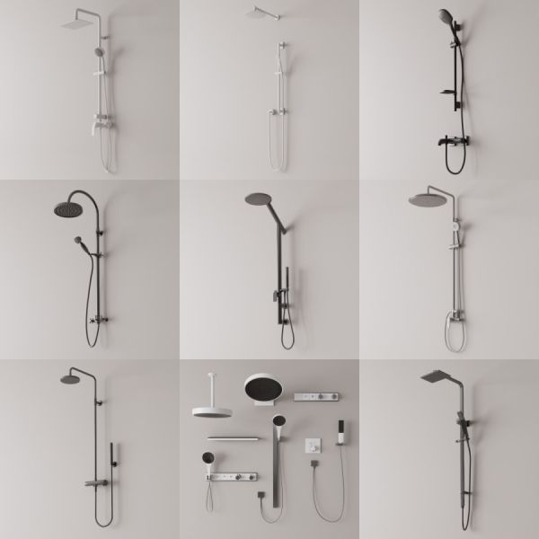 D5淋浴花洒模型21个-刷子库