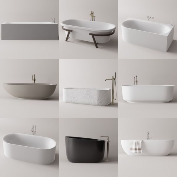 D5浴缸模型20个-刷子库