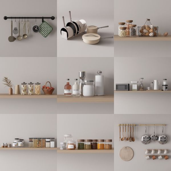 D5厨具模型19个-刷子库