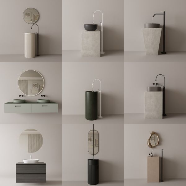 D5洗手台盆模型12个-刷子库