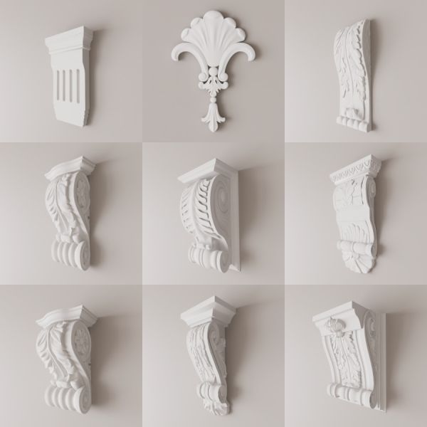 D5石膏雕花构件模型22个-刷子库
