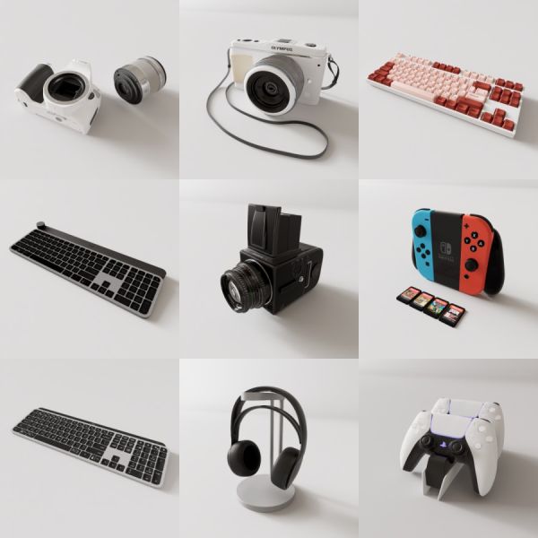 D5数码电子产品模型20个-刷子库