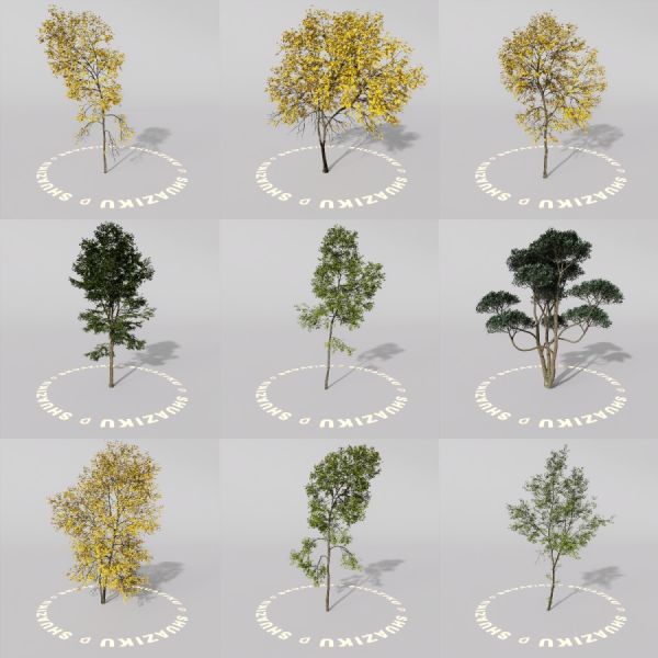 D5室外绿植树木模型20个-刷子库