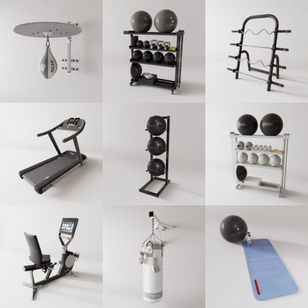D5健身器材模型23个-刷子库