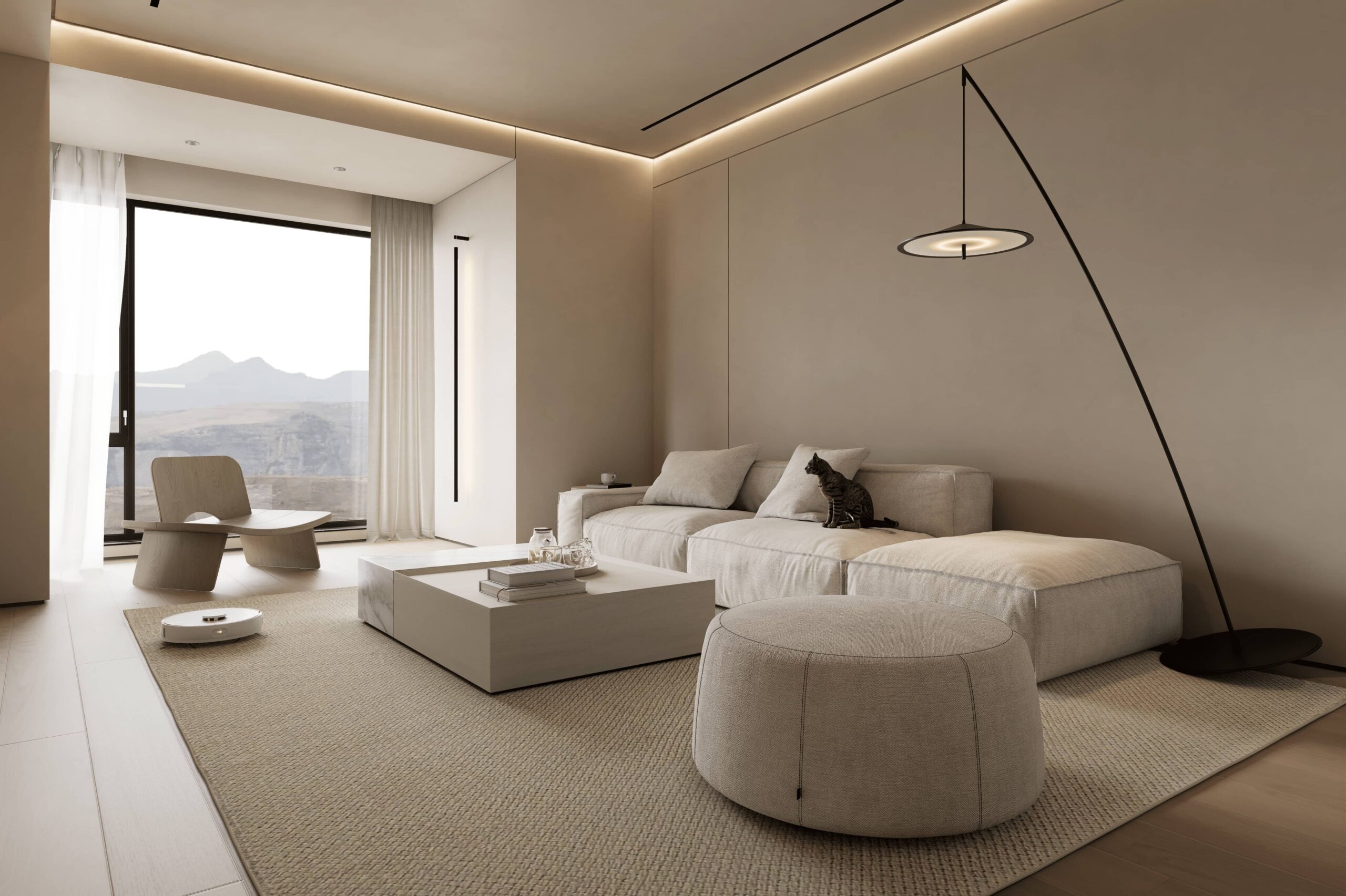 图片[2]-D5渲染器原木奶油风客餐厅模型-刷子库