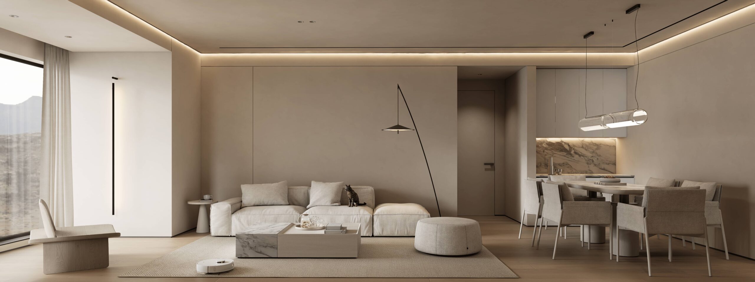 图片[8]-D5渲染器原木奶油风客餐厅模型-刷子库