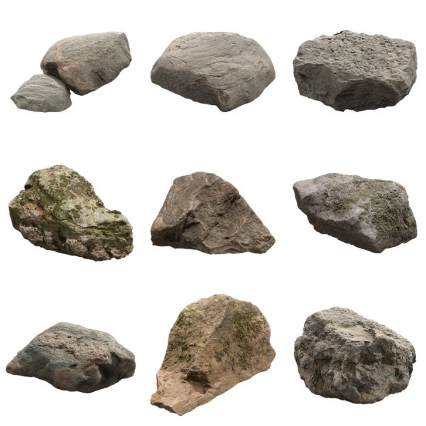 3Dmax室外石头岩石模型60款-刷子库