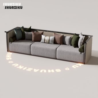 D5渲染器中式多人沙发模型7个-刷子库