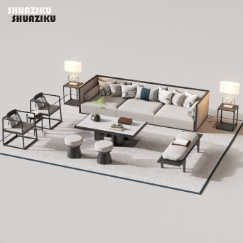 图片[5]-D5渲染器中式沙发组合模型8套-刷子库