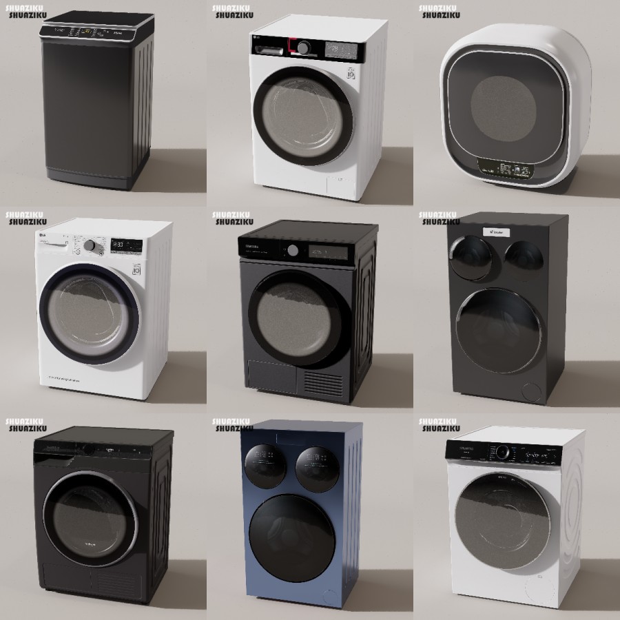 D5渲染器洗衣机模型36款-刷子库