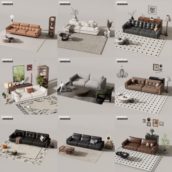 D5渲染器沙发组合模型10款-刷子库