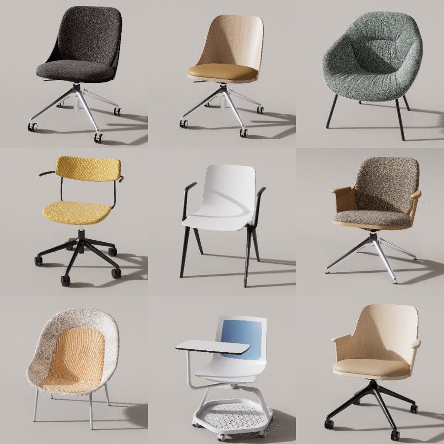 D5渲染器办公椅模型16款-刷子库