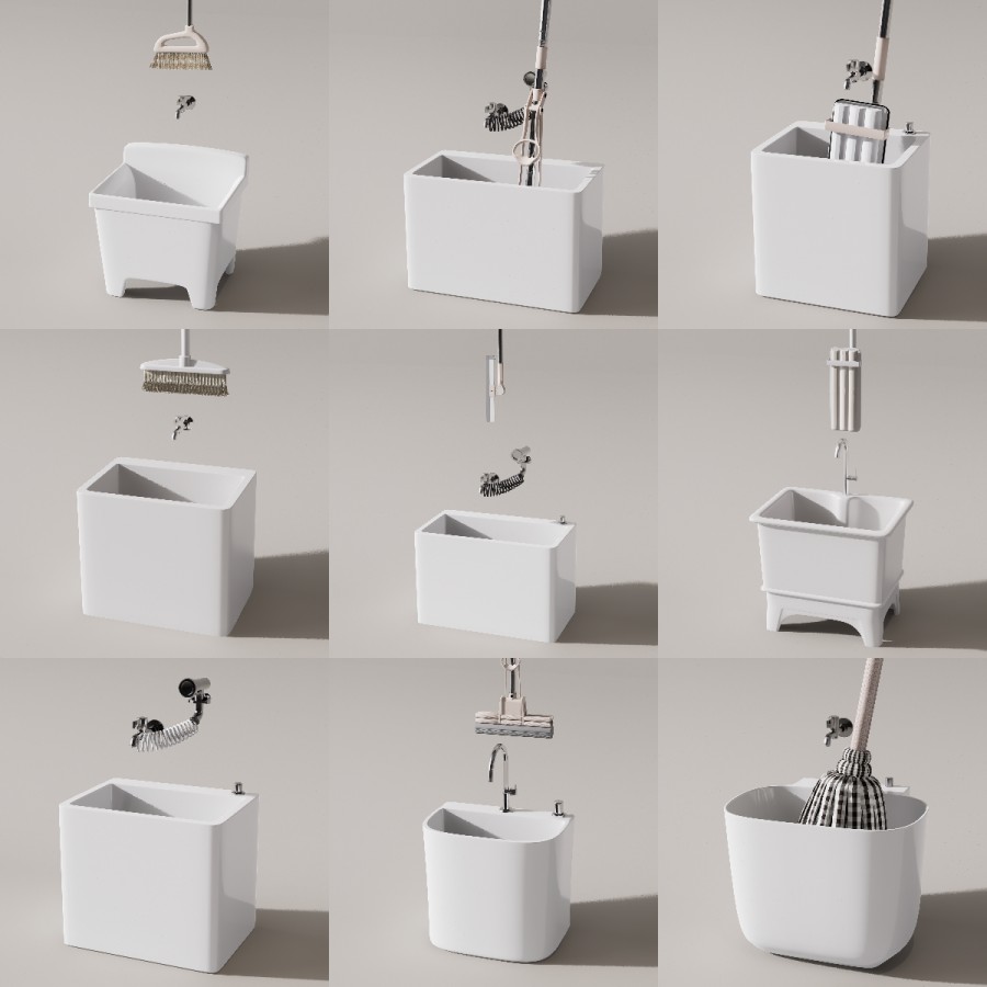 D5渲染器拖把池模型16款-刷子库