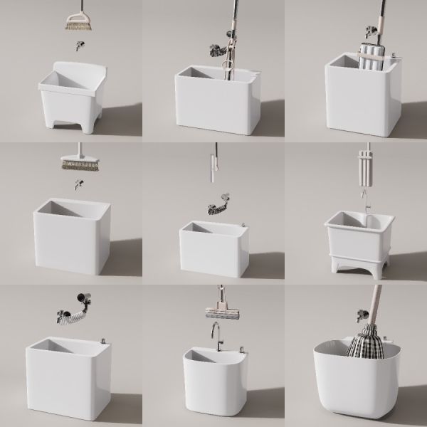 D5渲染器拖把池模型16款-刷子库