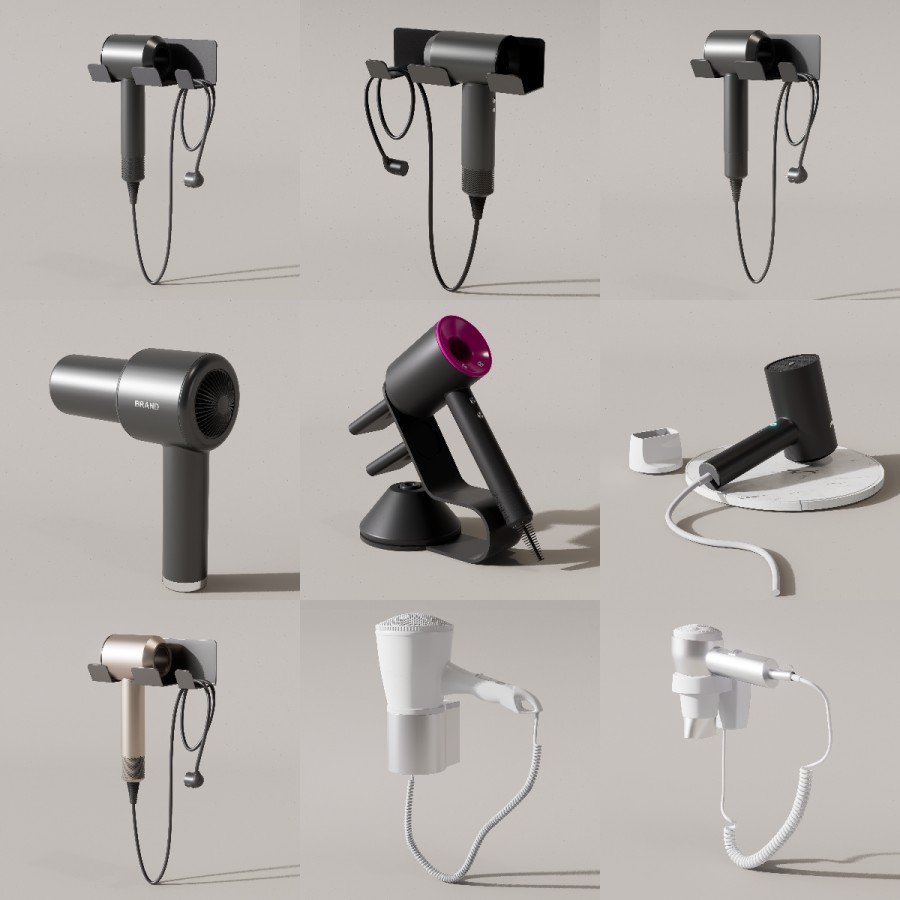D5渲染器吹风机模型26款-刷子库