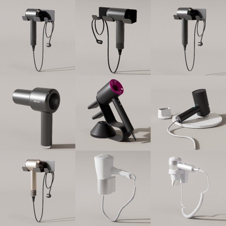 D5渲染器吹风机模型26款-刷子库