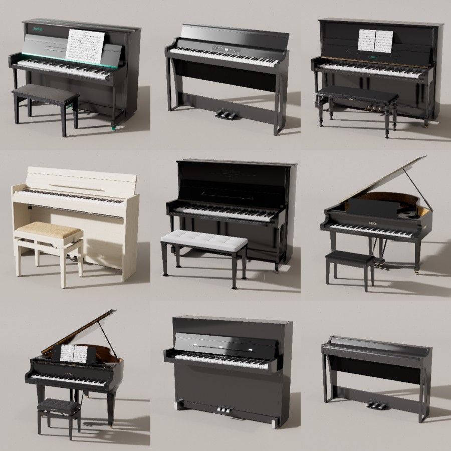 D5渲染器钢琴模型55款-刷子库