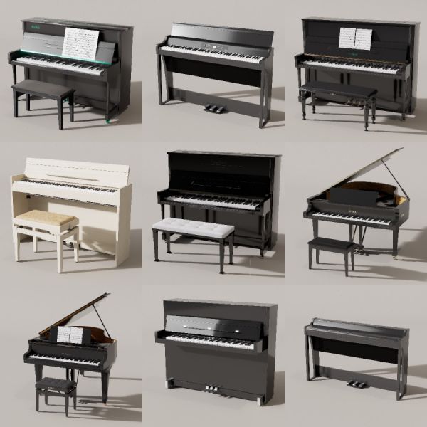 D5渲染器钢琴模型55款-刷子库
